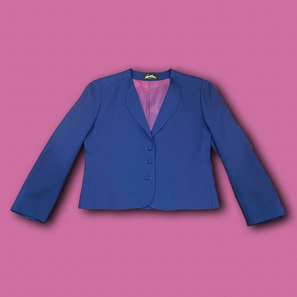 royal blue 80s vintage blazer
